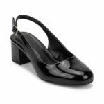 ELVYN Poise Collection | Elegant Patent Black Slingback Block Heels
