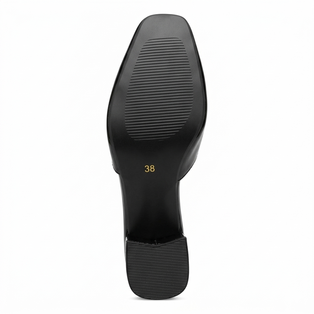 ELVYN Poise Collection | Elegant Patent Black Slingback Block Heels - Image 6
