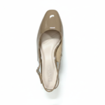 ELVYN Poise Collection | Elegant Patent Cappuccino Slingback Block Heels