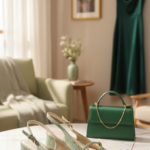 ELVYN Luxe Collection | Elegant Textured Sage Green Slingback Heels