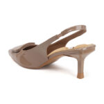 ELVYN VELLOURA Collection | Comfortable Cappuccino  Pointed-Toe Slingback Stilettos