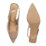 ELVYN VELLOURA Collection | Comfortable Cappuccino  Pointed-Toe Slingback Stilettos
