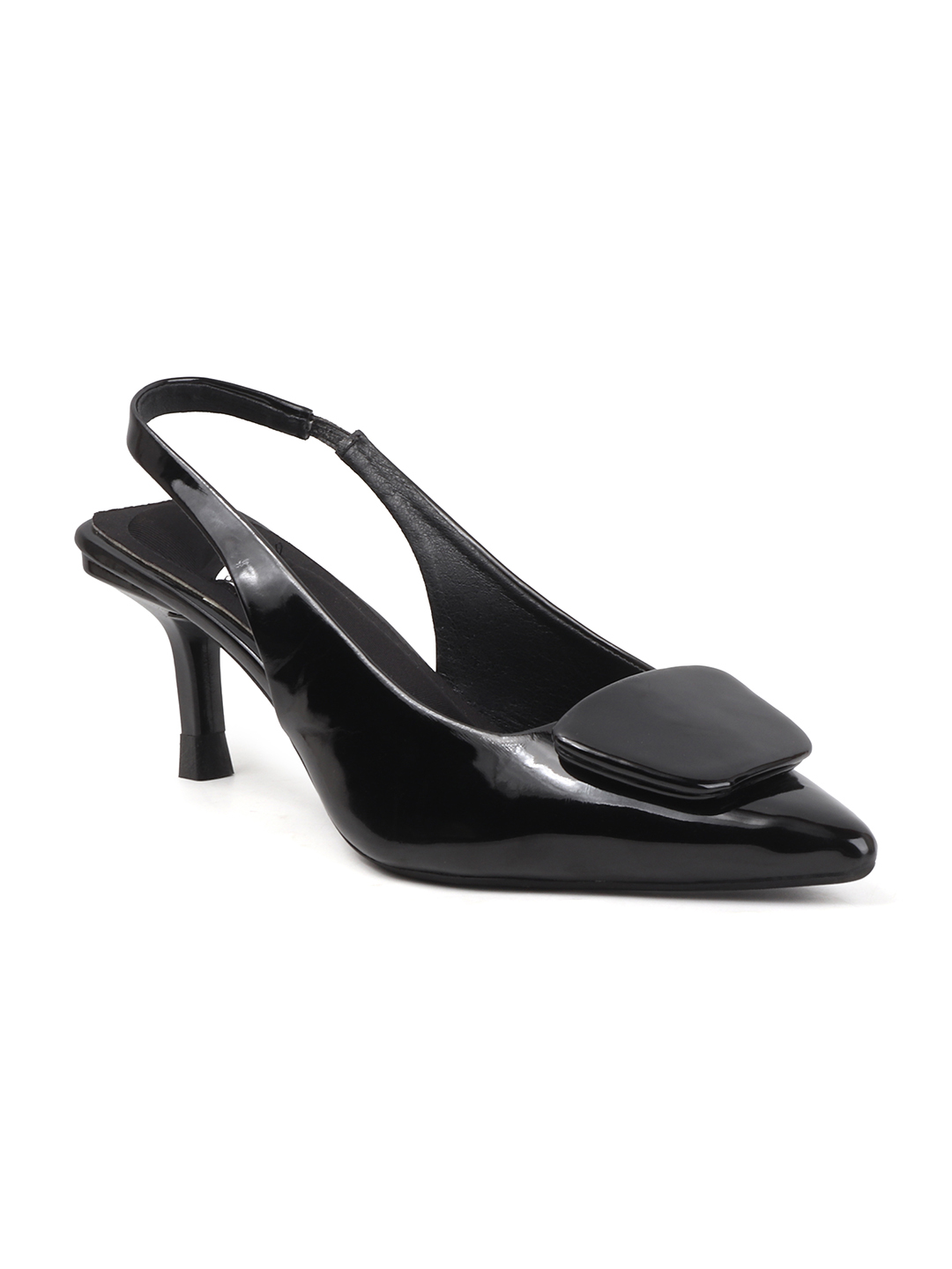 ELVYN VELLOURA Collection | Comfortable Pointed-Toe Black Slingback Stilettos