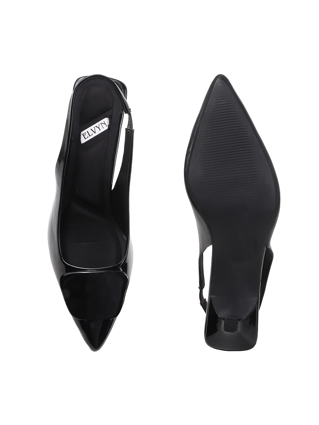 ELVYN VELLOURA Collection | Comfortable Pointed-Toe Black Slingback Stilettos - Image 5