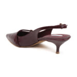 ELVYN ZENIA Collection | Elegant Side-Buckle Wine Slingback Heels