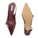 ELVYN ZENIA Collection | Elegant Side-Buckle Wine Slingback Heels