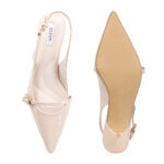 ELVYN ZENIA Collection | Elegant Cream Side-Buckle Slingback Heels
