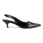 ELVYN ZENIA Collection | Elegant Side-Buckle Black Slingback Heels