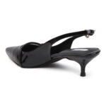 ELVYN ZENIA Collection | Elegant Side-Buckle Black Slingback Heels