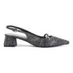 ELVYN Luxe Collection | Elegant Textured Black Slingback Heels