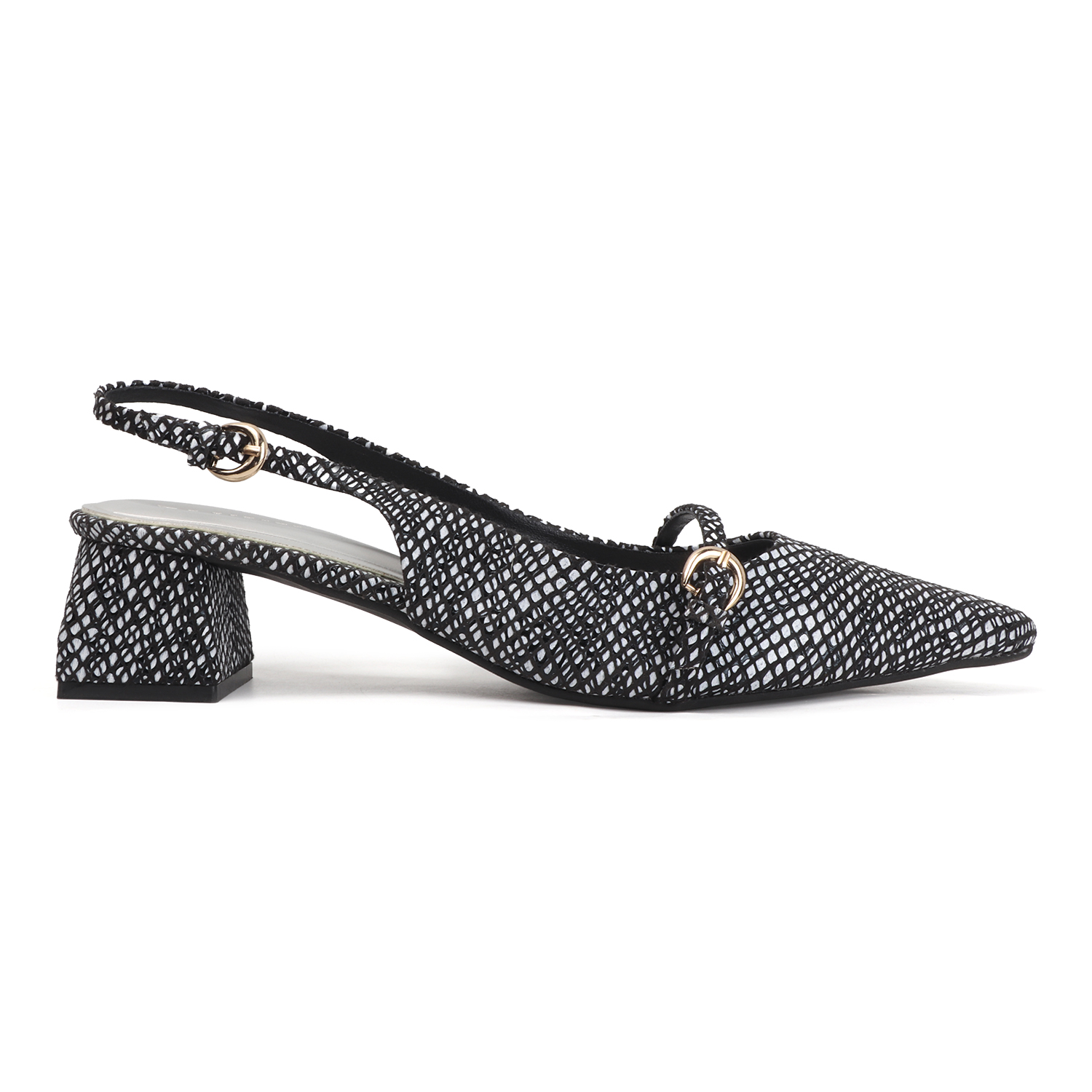 ELVYN Luxe Collection | Elegant Textured Black Slingback Heels - Image 5