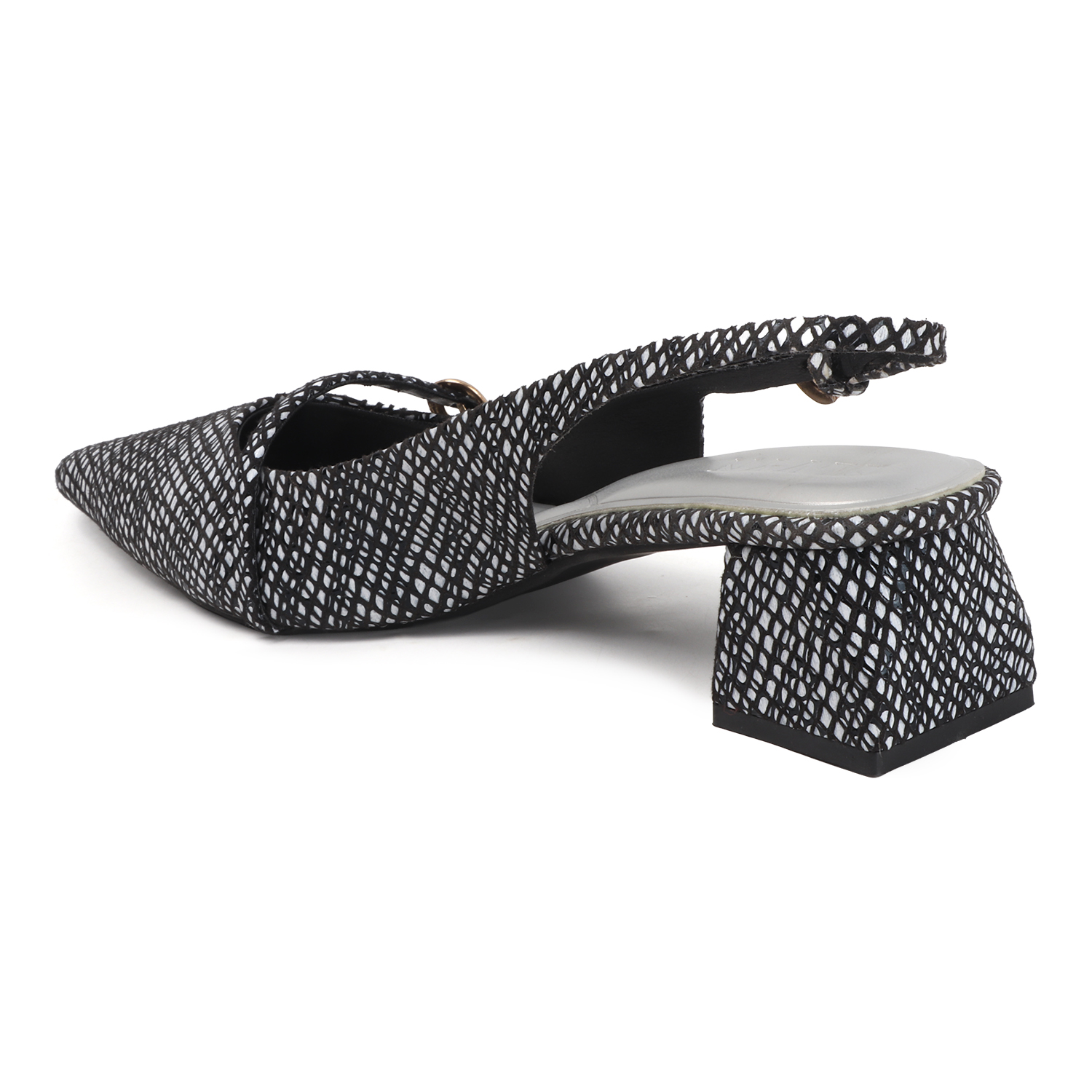 ELVYN Luxe Collection | Elegant Textured Black Slingback Heels - Image 6