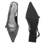ELVYN Luxe Collection | Elegant Textured Black Slingback Heels