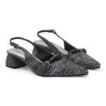ELVYN Luxe Collection | Elegant Textured Black Slingback Heels