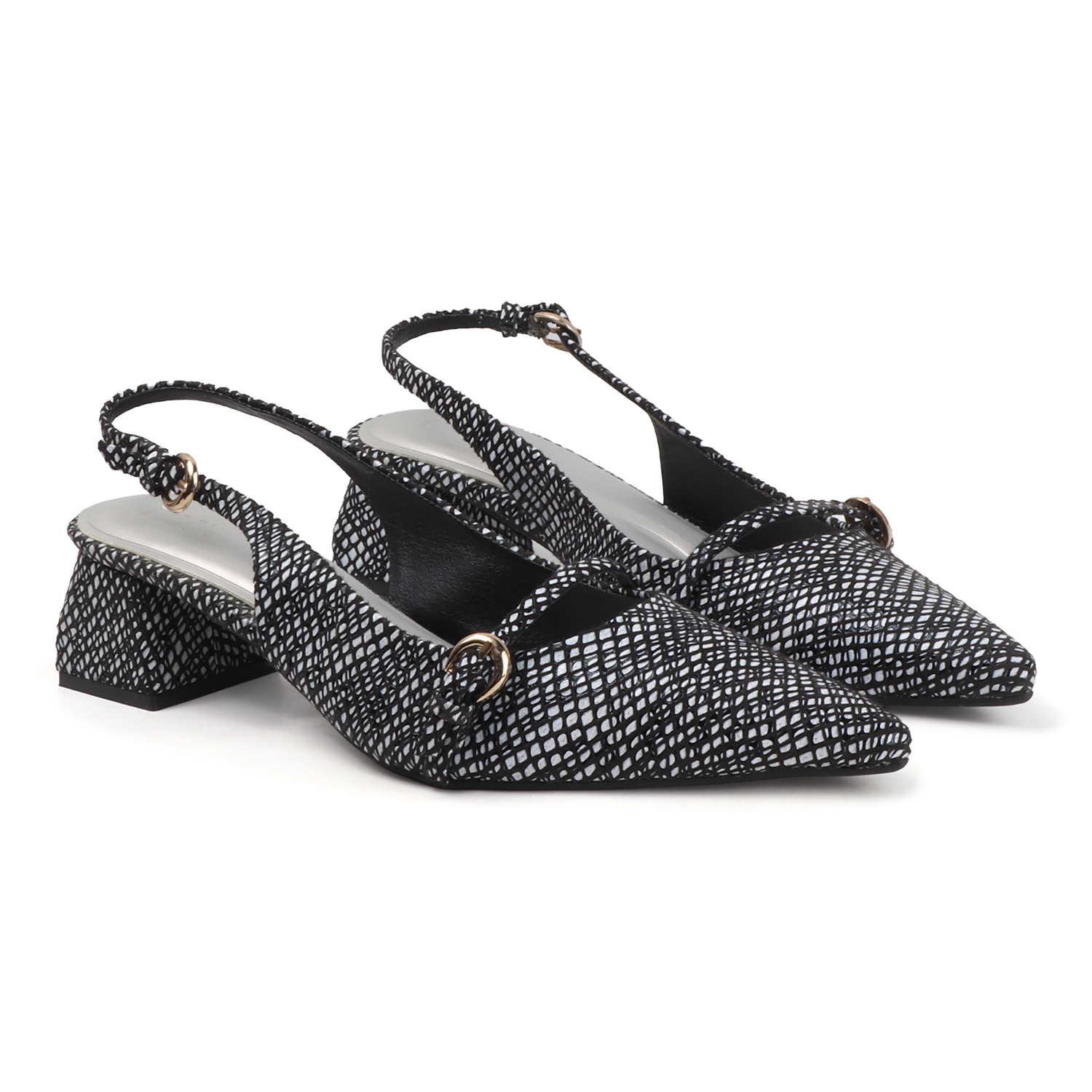 ELVYN Luxe Collection | Elegant Textured Black Slingback Heels - Image 8