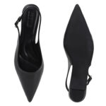 ELVYN | JANE Collection Timeless Pointed-Toe Black Slingback Flats