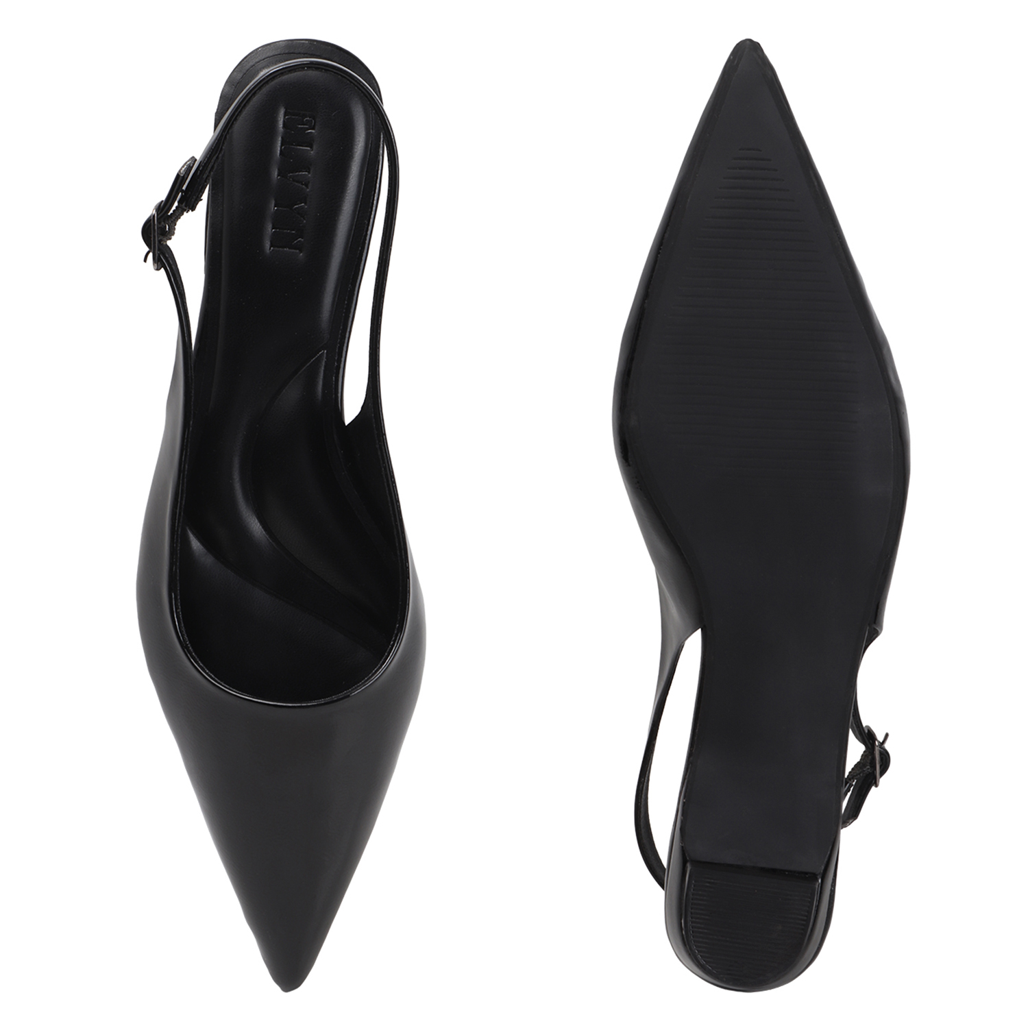ELVYN | JANE Collection Timeless Pointed-Toe Black Slingback Flats - Image 6
