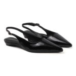ELVYN | JANE Collection Timeless Pointed-Toe Black Slingback Flats