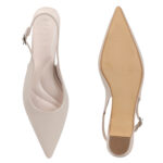 ELVYN Jane Collection | Classic Cream Patent Pointed-Toe Slingback Flats