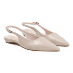 ELVYN Jane Collection | Classic Cream Patent Pointed-Toe Slingback Flats