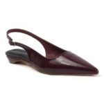 ELVYN Jane Collection | Classic Wine Patent Pointed-Toe Slingback Flats