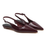 ELVYN Jane Collection | Classic Wine Patent Pointed-Toe Slingback Flats