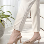 ELVYN VELLOURA Collection | Comfortable Cappuccino  Pointed-Toe Slingback Stilettos