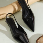 ELVYN | JANE Collection Timeless Pointed-Toe Black Slingback Flats