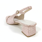 ELVYN Luxe Collection | Elegant Textured Pink Slingback Heels