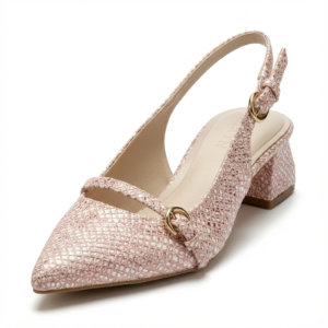 ELVYN Luxe Collection | Elegant Textured Pink Slingback Heels