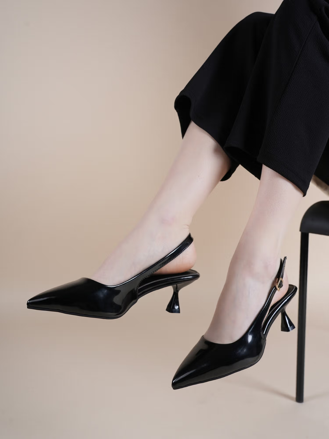 ELVYN Jane Collection Pointed-Toe Slingback Flats