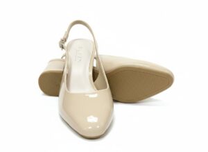ELVYN Women's Pointed Toe Slingback Block Heels – Beige