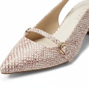 ELVYN Snake-Print Block Heel Slingbacks