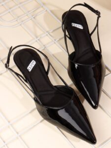 ELVYN | Midnight Gloss Pointed Slingback