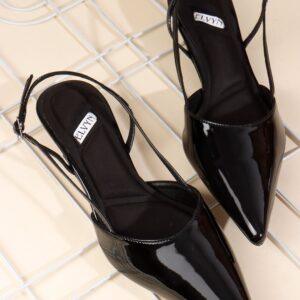 ELVYN | Midnight Gloss Pointed Slingback