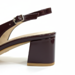 ELVYN Poise Collection | Elegant Patent Wine Slingback Block Heels