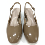 ELVYN Poise Collection | Elegant Patent Cappuccino Slingback Block Heels
