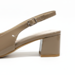 ELVYN Poise Collection | Elegant Patent Cappuccino Slingback Block Heels