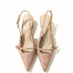 ELVYN Luxe Collection | Elegant Textured Pink Slingback Heels
