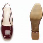 ELVYN Poise Collection | Elegant Patent Wine Slingback Block Heels