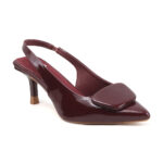 ELVYN VELLOURA Collection | Wine Comfortable Pointed-Toe Slingback Stilettos