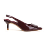 ELVYN VELLOURA Collection | Wine Comfortable Pointed-Toe Slingback Stilettos