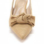 ELVYN Jute Collection | Elegant Textured Beige Slingback Block Heels