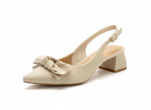 ELVYN Jute Collection | Elegant Textured Cream Slingback Block Heels