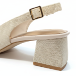 ELVYN Jute Collection | Elegant Textured Cream Slingback Block Heels