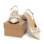 ELVYN Jute Collection | Elegant Textured Cream Slingback Block Heels